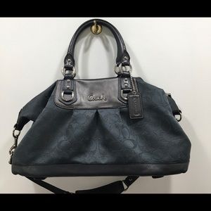 Coach Madison Sabrina Handbag Lurex Cs Gunmetal